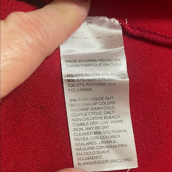 Chicos Rayon Sweater, Red, XL - Picture 4 of 4